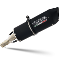 Exhaust compatible with Moto Guzzi Stelvio 1200 4V 2008-2010, Furore Nero, Slip-on exhaust including removable db killer and link pipe 