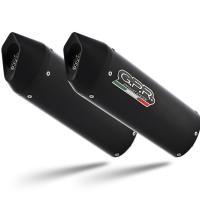 Exhaust compatible with Royal Enfield Continental 650 2019-2020, Furore Evo4 Nero, Dual slip-on exhausts including removable db killers and link pipes 