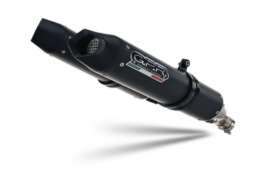 Exhaust compatible with Aprilia Shiver 900 2017-2020, Furore Evo4 Nero, Dual slip-on including removable db killers and link pipes 