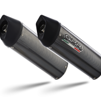 Exhaust compatible with Yamaha MT03 660 2006-2013, Furore Poppy, Dual slip-on including removable db killers and link pipes 