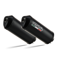 Exhaust compatible with Yamaha Bt Bulldog 1100 2002-2007, Ghisa , Dual slip-on including removable db killers and link pipes 