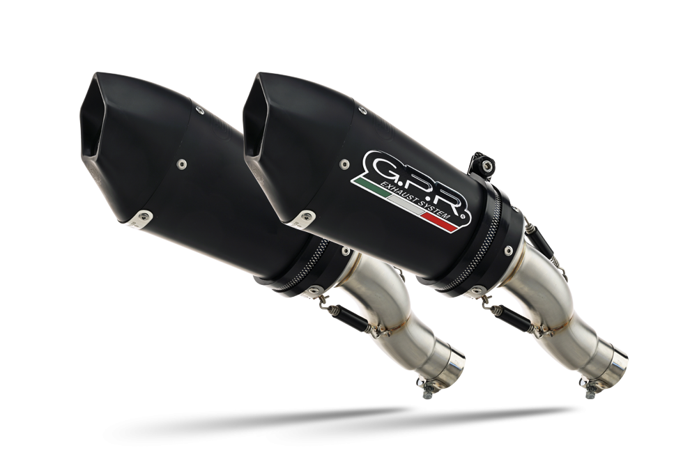 Exhaust compatible with Kawasaki Ninja 1000 2011-2016, Gpe Ann. Black titanium, Dual slip-on including removable db killers and link pipes 