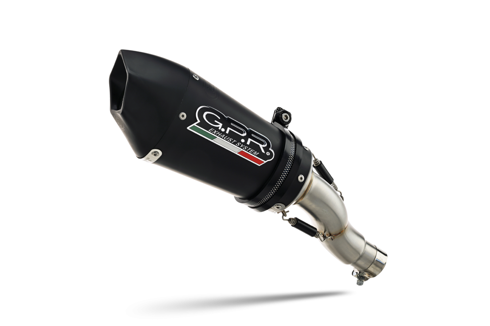 Exhaust compatible with Ducati Multistrada 950 V2 S 2021-2024, GP Evo4 Black Titanium, Slip-on exhaust including removable db killer and link pipe 