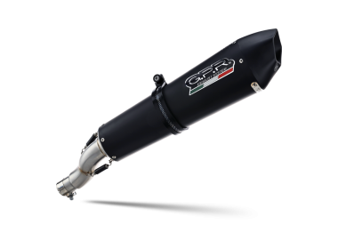 Exhaust compatible with Bmw F800GS Adventure 2016-2018, GP Evo4 Black Titanium, Slip-on exhaust including removable db killer and link pipe 