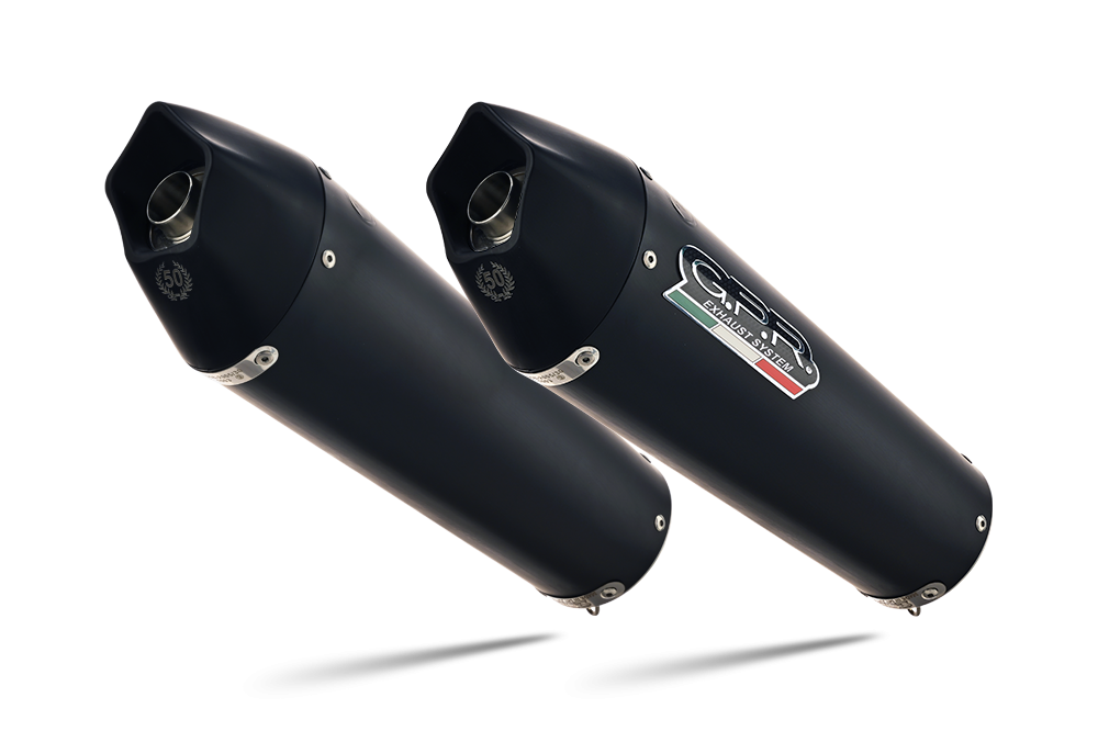 Exhaust compatible with Ducati Multistrada 620 2005-2007, Gpe Ann. Black titanium, Dual slip-on including removable db killers and link pipes 