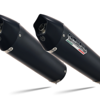 Exhaust compatible with Ducati Multistrada 620 2005-2007, Gpe Ann. Black titanium, Dual slip-on including removable db killers and link pipes 