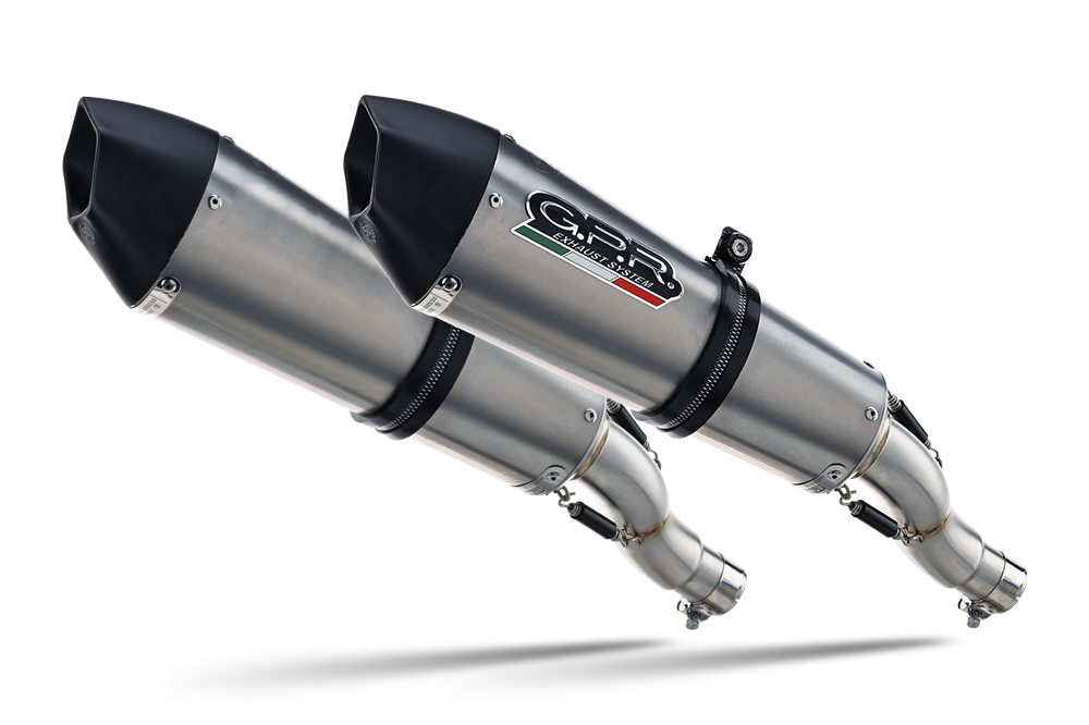 Exhaust compatible with Yamaha MT03 660 2006-2013, Gpe Ann. titanium, Dual slip-on including removable db killers and link pipes 