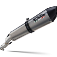 Exhaust compatible with Moto Guzzi Norge 1200 4V - GT 8V 2006-2016, Gpe Ann. titanium, Slip-on exhaust including removable db killer and link pipe 