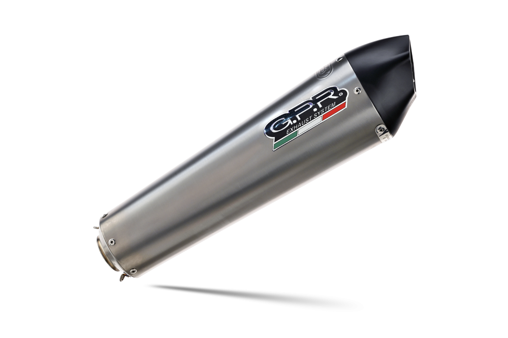 Exhaust compatible with Bmw F800R 2009-2014, Gpe Ann. titanium, Slip-on exhaust including removable db killer and link pipe 