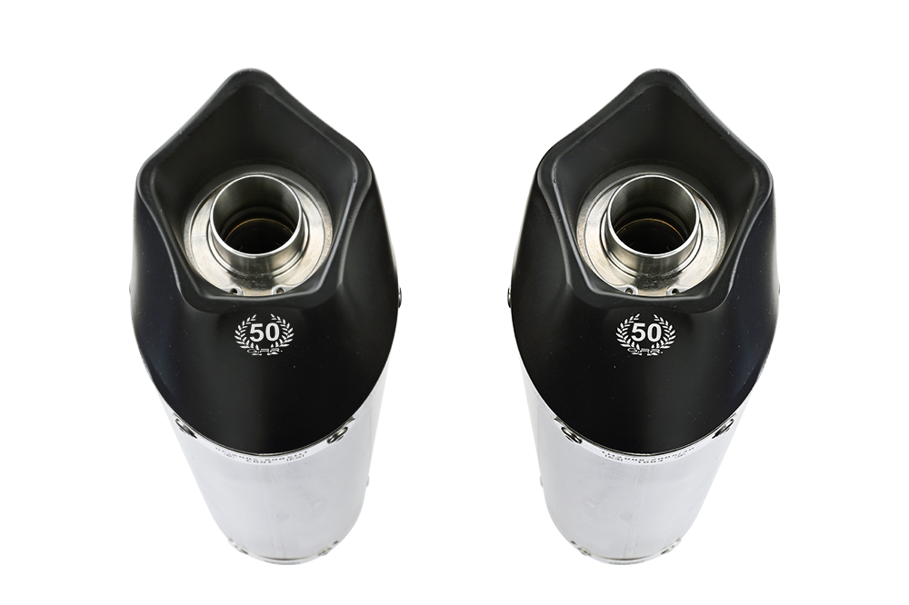 Exhaust compatible with Yamaha MT03 660 2006-2013, Gpe Ann. titanium, Dual slip-on including removable db killers and link pipes 