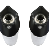Exhaust compatible with Yamaha MT03 660 2006-2013, Gpe Ann. titanium, Dual slip-on including removable db killers and link pipes 