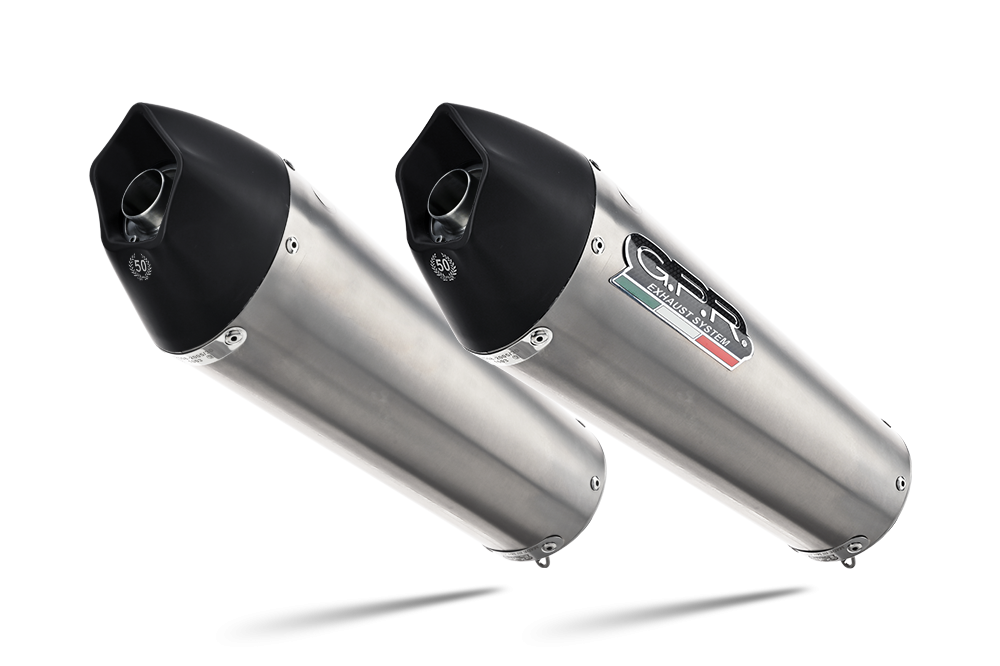 Exhaust compatible with Yamaha MT03 660 2006-2013, Gpe Ann. titanium, Dual slip-on including removable db killers and link pipes 
