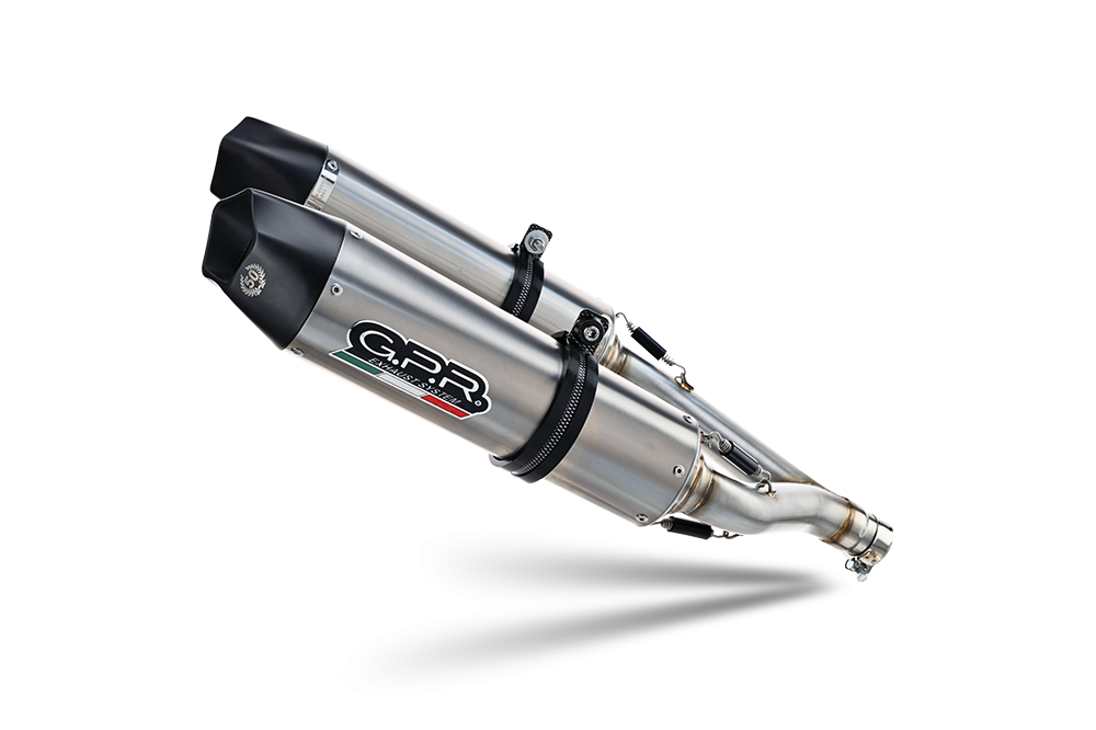 Pot echappement compatible avec Suzuki B-King 1300 2007-2010, Gpe Ann. titanium, Paire de pot d'échappement homologuées, livrées avec db killer amovible et raccords spécifiques 