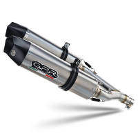 Exhaust compatible with Yamaha Fz6 600-Fazer S1-S2 2004-2013, Gpe Ann. titanium, Dual slip-on including removable db killers and link pipes 