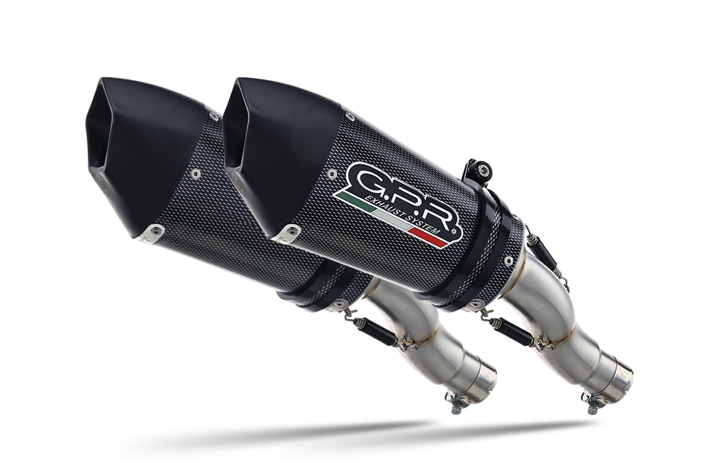 Exhaust compatible with Kawasaki Ninja 1000 2017-2020, GP Evo4 Poppy, Dual slip-on including removable db killers and link pipes 