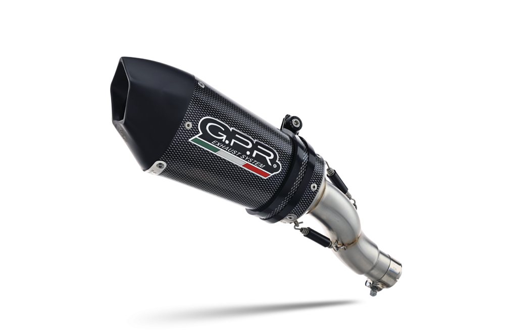 Pot echappement compatible avec Yamaha Mt-03 2018-2020, GP Evo4 Poppy, Échappement légal, homologué,silencieux avec db killer amovible et tuyau de liaison spécifique 