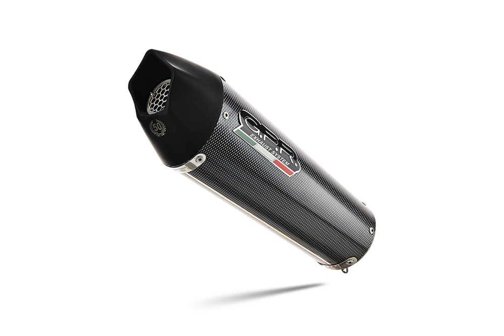 Pot echappement compatible avec Cf Moto 300 NK 2022-2024, GP Evo4 Poppy, Pot échappement complet, non légal pour les pays de l'UE, avec db killer amovible 