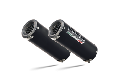 Exhaust compatible with Ducati Monster 796 2010-2014, M3 Black Titanium, Dual slip-on including removable db killers and link pipes 