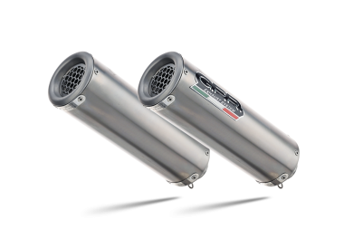 Exhaust compatible with Ducati 998 - R - FE 2001-2004, M3 Titanium Natural, Mid-full system exhaust including dual silencers, with removable db killer 