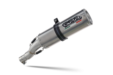 Exhaust compatible with Moto Guzzi V85TT 2019-2020, M3 Titanium Natural, Slip-on exhaust including removable db killer and link pipe 