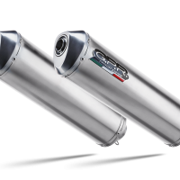 Exhaust compatible with Yamaha Tdm 850 1991-2001, Satinox , Dual slip-on including removable db killers and link pipes 