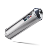 Exhaust compatible with Moto Guzzi Stelvio 1200 4V 2008-2010, Satinox , Slip-on exhaust including removable db killer and link pipe 