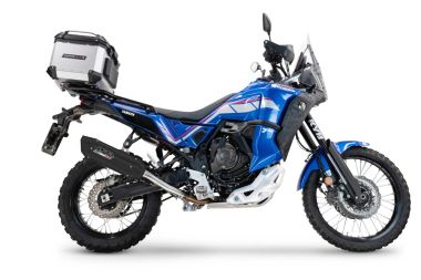 Exhaust compatible with Yamaha Tenere 700 2024-2025, Furore-X Titanio Nero, Slip-on exhaust including removable db killer and link pipe 