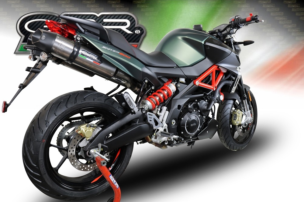 Exhaust compatible with Aprilia Shiver 750 Gt 2007-2016, Gpe Ann. titanium, Dual slip-on including removable db killers and link pipes 