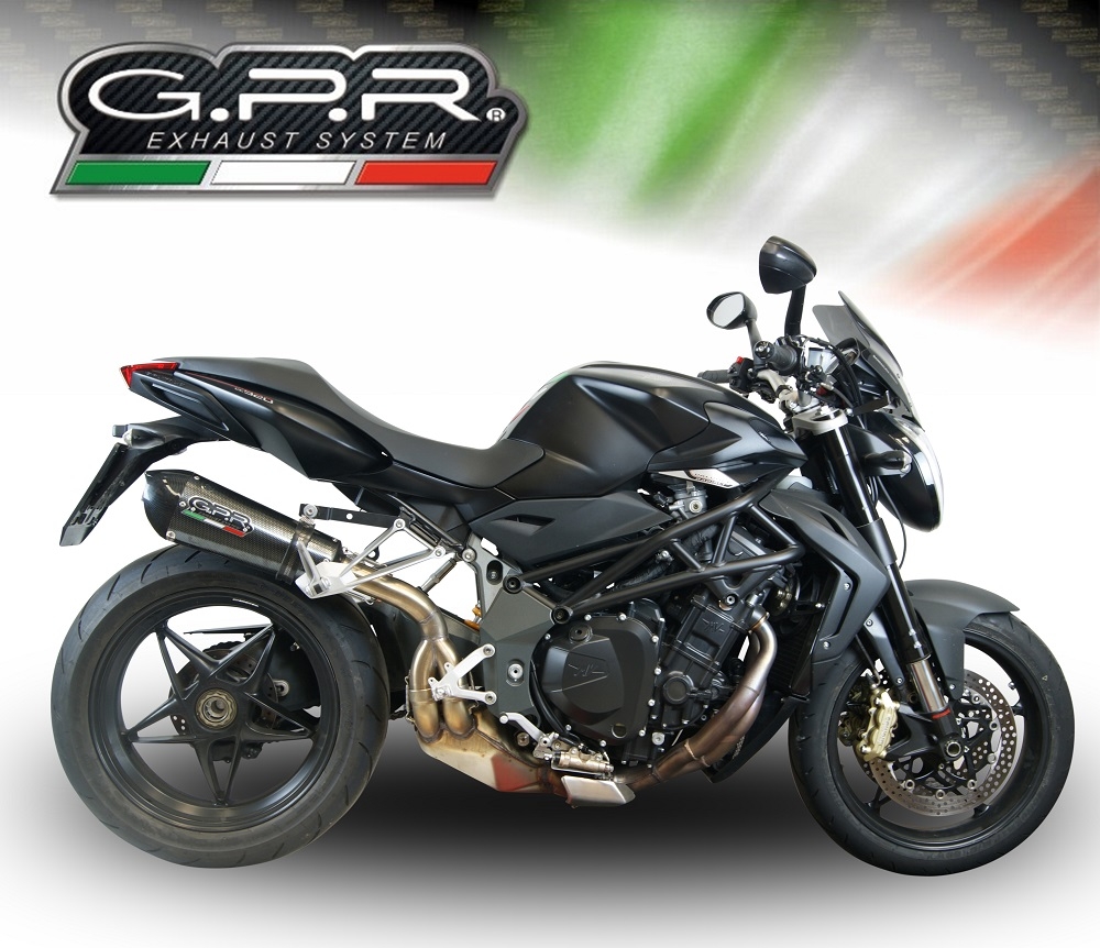 Pot echappement compatible avec Mv Agusta Brutale 1090 R-RR 2010-2016, Gpe Ann. Poppy, Échappement légal, homologué,silencieux avec db killer amovible et tuyau de liaison spécifique 