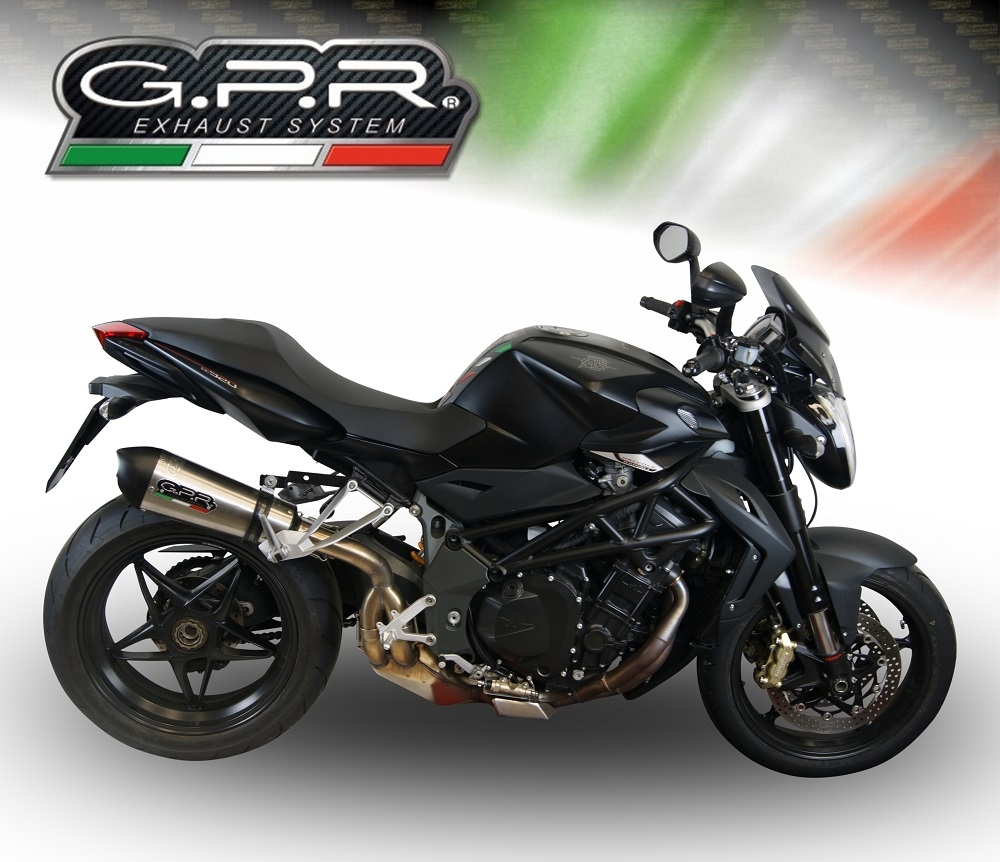 Pot echappement compatible avec Mv Agusta Brutale 1090 R-RR 2010-2016, Gpe Ann. titanium, Échappement légal, homologué,silencieux avec db killer amovible et tuyau de liaison spécifique 