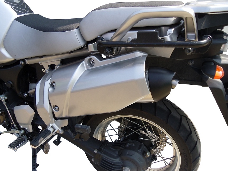 Exhaust compatible with Yamaha XT1200Z Supertenere 2010-2016, Gpe Ann. titanium, Slip-on exhaust including removable db killer and link pipe 