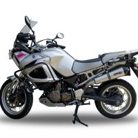 Exhaust compatible with Yamaha XT1200Z Supertenere 2010-2016, Gpe Ann. titanium, Slip-on exhaust including removable db killer and link pipe 
