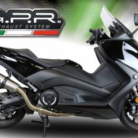 Pot echappement compatible avec Yamaha T-Max 530 2017-2021, Gpe Ann. titanium, Pot échappement complet, non légal pour les pays de l'UE, avec db killer amovible 