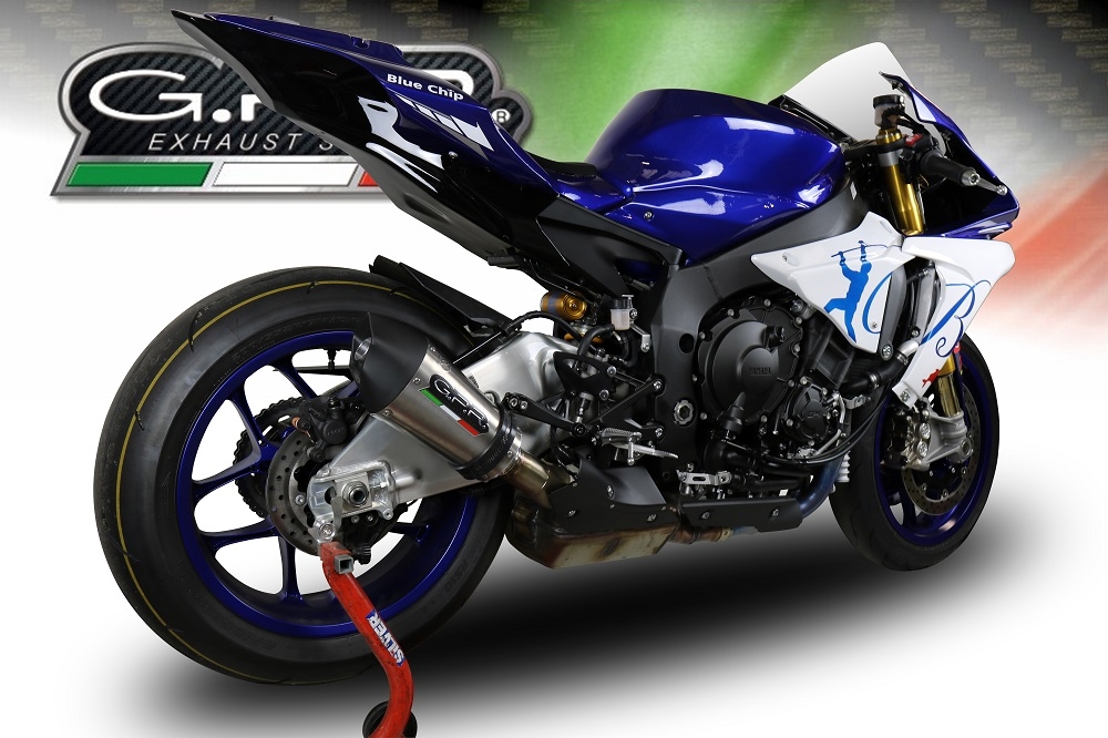 Pot echappement compatible avec Yamaha Yzf R1-R1-M 2017-2019, GP Evo4 Titanium, Échappement légal, homologué,silencieux avec db killer amovible et tuyau de liaison spécifique 
