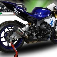 Pot echappement compatible avec Yamaha Yzf R1-R1-M 2017-2019, GP Evo4 Titanium, Échappement légal, homologué,silencieux avec db killer amovible et tuyau de liaison spécifique 