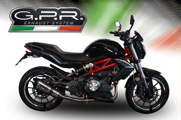 Exhaust compatible with Benelli Bn 302 S 2015-2016, Gpe Ann. titanium, Slip-on exhaust including removable db killer and link pipe 