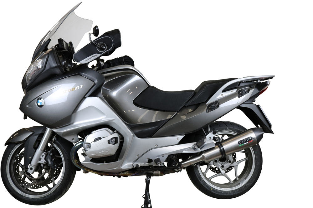 Exhaust compatible with Bmw R1200RT 2009-2013, Gpe Ann. titanium, Slip-on exhaust including removable db killer and link pipe 
