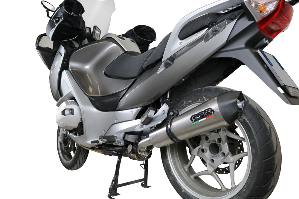 Exhaust compatible with Bmw R1200RT 2009-2013, Gpe Ann. titanium, Slip-on exhaust including removable db killer and link pipe 