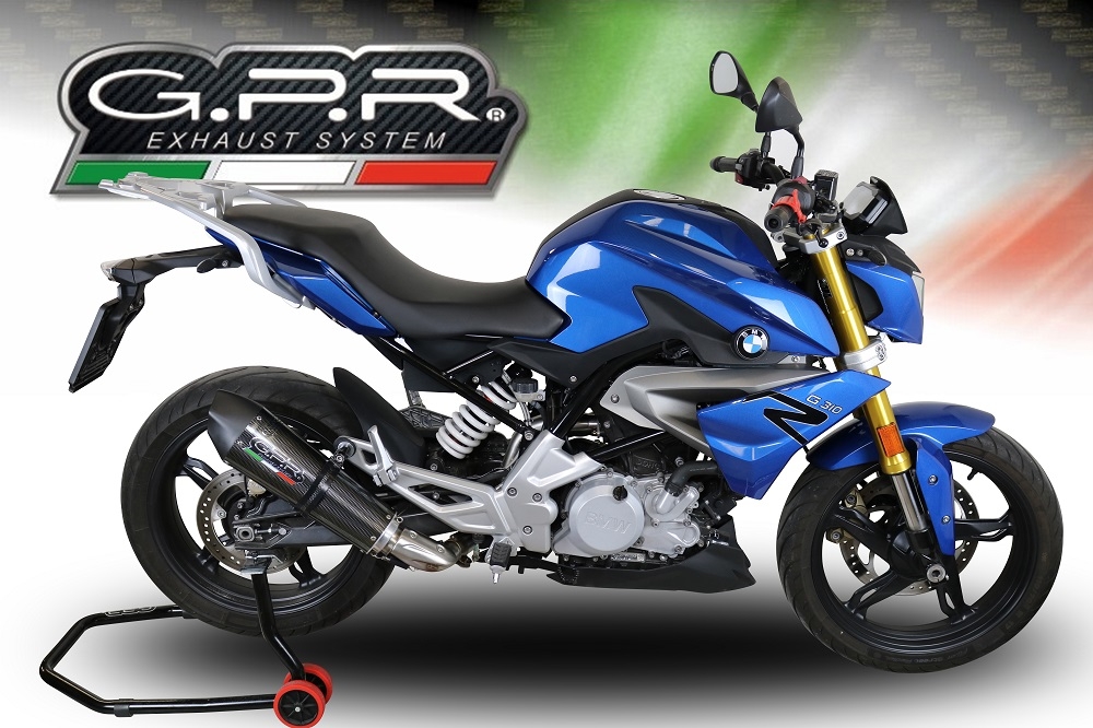Pot echappement compatible avec Bmw G 310 R 2022-2024, Gpe Ann. Poppy, Pot échappement complet, non légal pour les pays de l'UE, avec db killer amovible 
