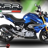Pot echappement compatible avec Bmw G 310 R 2022-2024, Gpe Ann. Poppy, Pot échappement complet, non légal pour les pays de l'UE, avec db killer amovible 