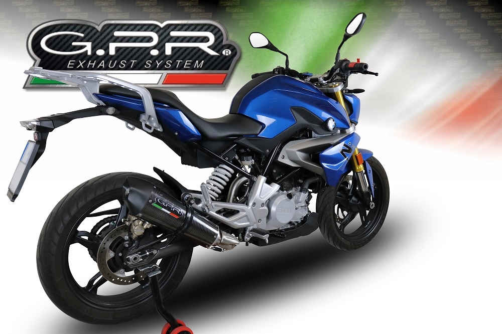 Pot echappement compatible avec Bmw G 310 R 2022-2024, Gpe Ann. Poppy, Pot échappement complet, non légal pour les pays de l'UE, avec db killer amovible 