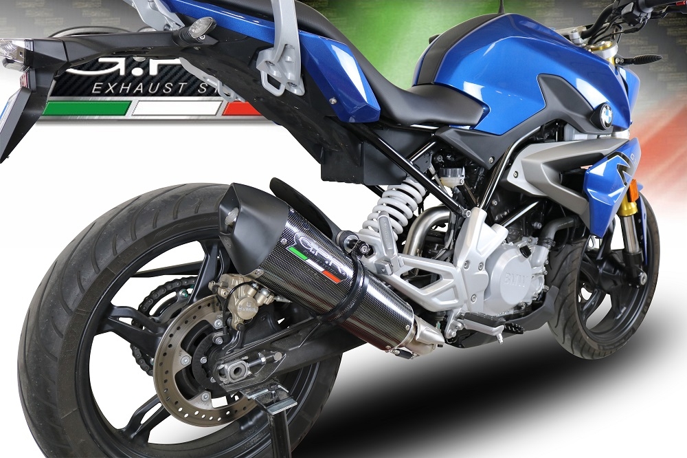 Pot echappement compatible avec Bmw G 310 R 2022-2024, Gpe Ann. Poppy, Pot échappement complet, non légal pour les pays de l'UE, avec db killer amovible 