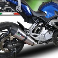Pot echappement compatible avec Bmw G 310 R 2017-2021, Gpe Ann. titanium, Pot échappement complet, non légal pour les pays de l'UE, avec db killer amovible 