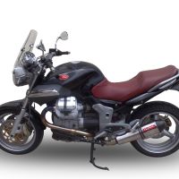 Pot echappement compatible avec Moto Guzzi Breva 1100 4V 2005-2010, Gpe Ann. titanium, Échappement légal, homologué,silencieux avec db killer amovible et tuyau de liaison spécifique 