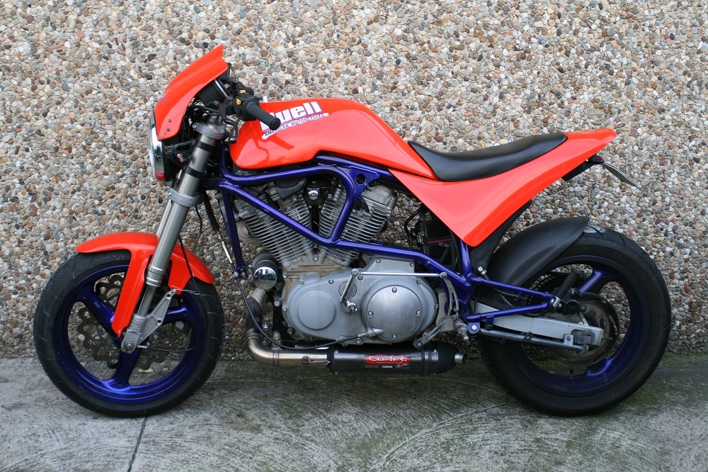 Exhaust compatible with Buell S1 Lightning 1999-2002, Gpe Ann. Poppy, Slip-on exhaust including removable db killer and link pipe 