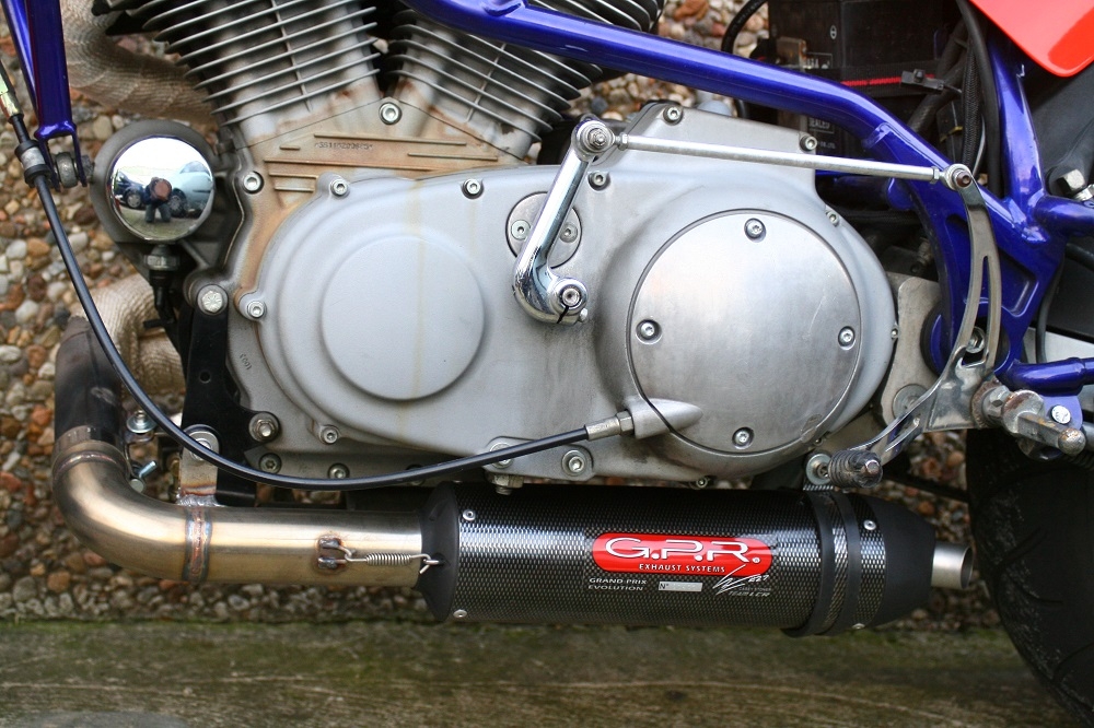 Exhaust compatible with Buell S1 Lightning 1999-2002, Gpe Ann. Poppy, Slip-on exhaust including removable db killer and link pipe 