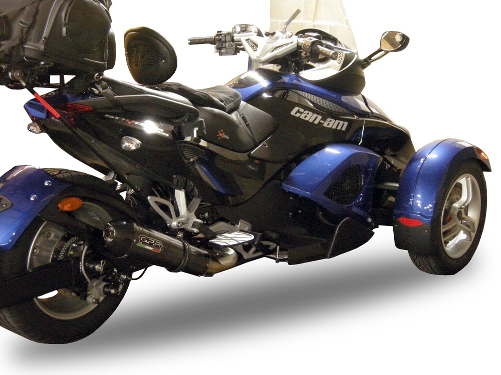 Exhaust compatible with Can Am Spyder 1000 Gs 2007-2009, Gpe Ann. Poppy, Slip-on exhaust including removable db killer and link pipe 