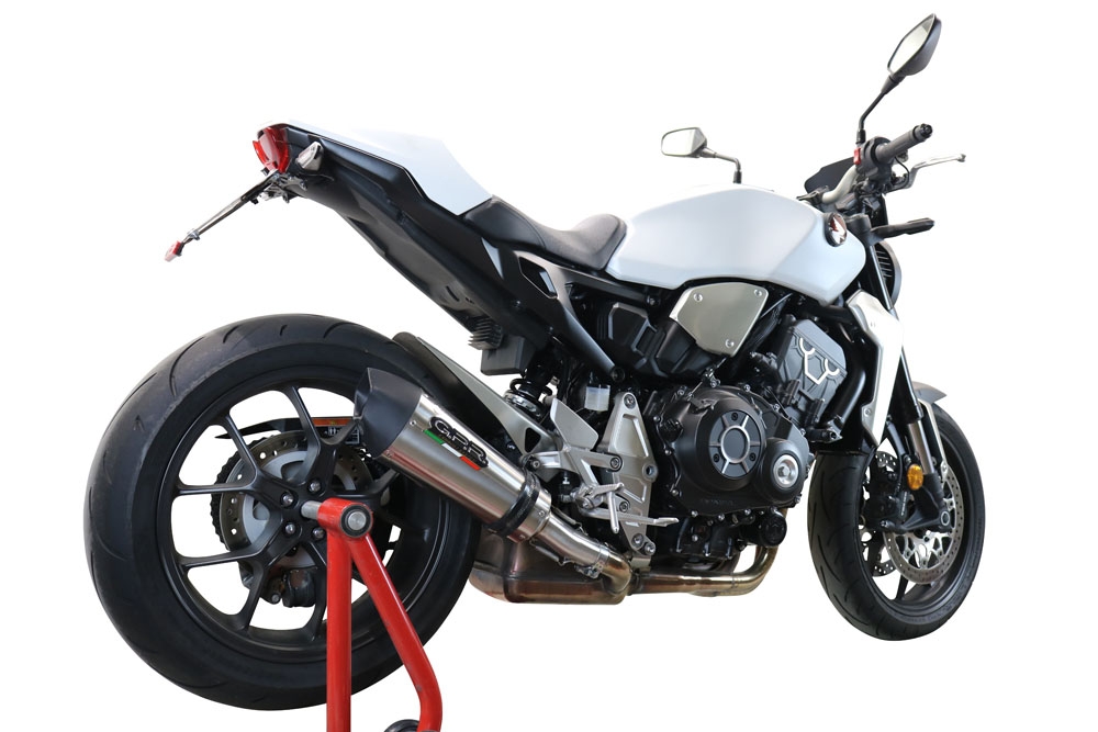 Exhaust compatible with Honda CB1000R 2018-2020, GP Evo4 Titanium, Slip-on exhaust including removable db killer and link pipe 