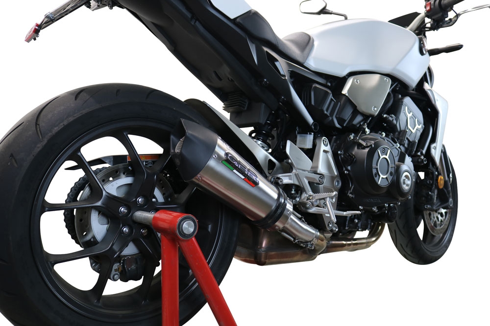 Exhaust compatible with Honda CB1000R 2018-2020, GP Evo4 Titanium, Slip-on exhaust including removable db killer and link pipe 