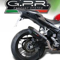 Exhaust compatible with Honda CB500X 2019-2025, GP Evo4 Black Titanium, Slip-on exhaust including removable db killer and link pipe 